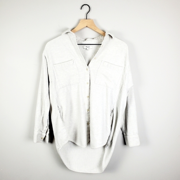 Madewell Light Gray Button Top Small - Picture 2 of 8
